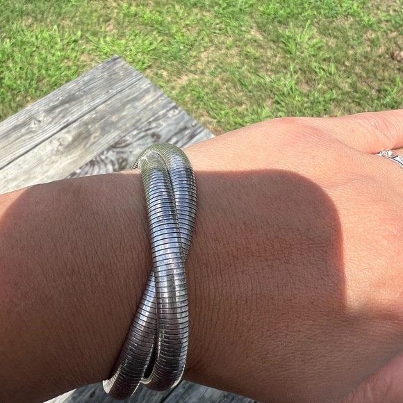 Vintage .999 Silver -Double Strand Flex  Band Bracelet ! - Picture 14 of 16